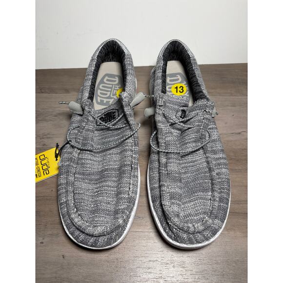 Hey Dude Wally Stretch Mix Granite Gray Black‎ Men’s Slip on Size 13 EU 46- NWT main image 5